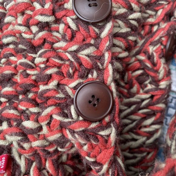 525 Chunky Knit Cardigan Size S Fall Colors Acrylic Blend Knit Boho Sweater $108 - Picture 7 of 12